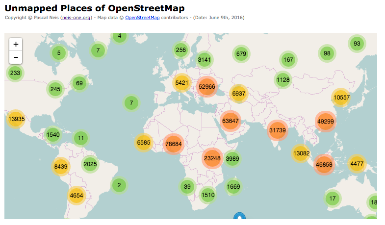 Unmapped Places of OpenStreetMap – 2016 : Neis One!